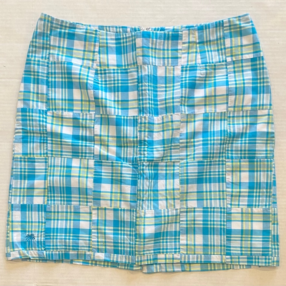 LILLY PULITZER Blue Plaid Summer Skirt Size 6